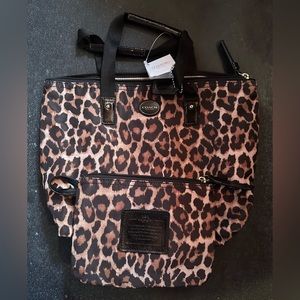 2 Piece Leopard Coach tote